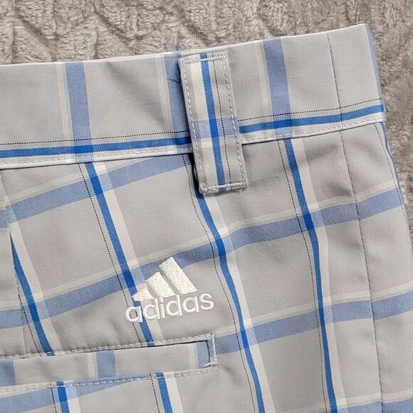 Adidas Golf Mens Plaid Flat Front Walking Shorts Size 38 (Chrome/Prime Blue) $60 - Picture 10 of 11